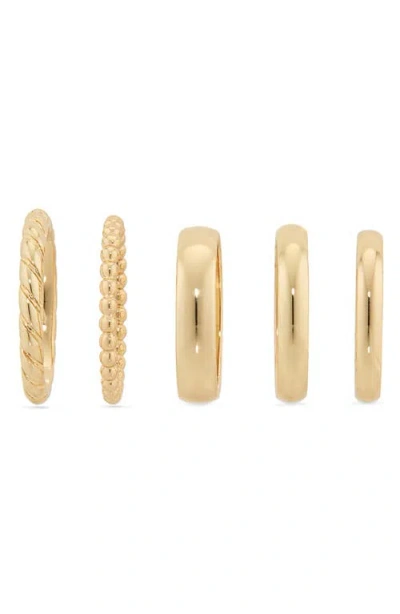Nordstrom Set Of 5 Assorted Stacking Rings In Gold