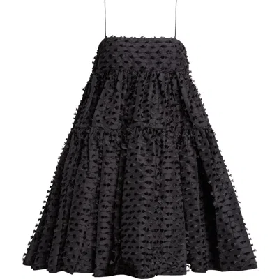 Cecilie Bahnsen Oberra Fiamma Fil Coup Dress In Black