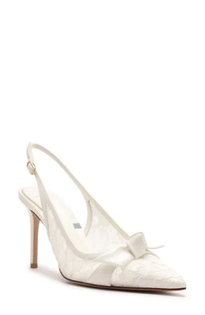 Alexandre Birman Clarita Classic Pointed Toe Slingback Pump In White
