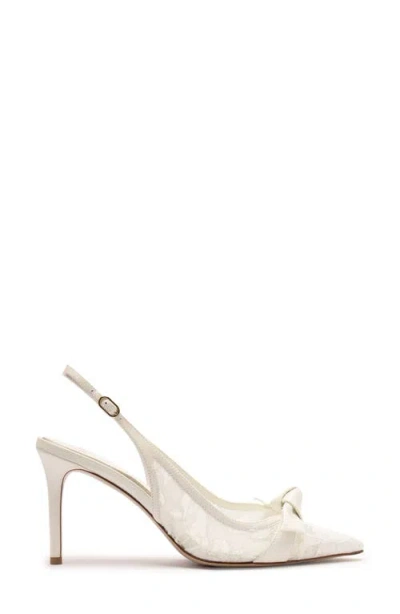 Alexandre Birman Clarita Classic Pointed Toe Slingback Pump In White
