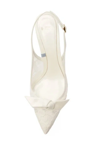 Alexandre Birman Clarita Classic Pointed Toe Slingback Pump In White