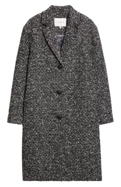 Lafayette 148 Wool Cotton Boucle Three Button Coat In Black