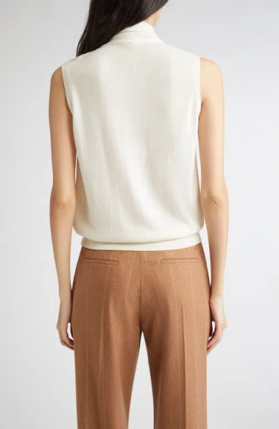 Eleventy Tie Neck Sleeveless Sweater In White