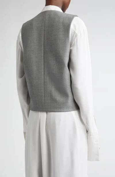 Michael Kors Single-breasted Wool-stretch Crop Vest In Gold