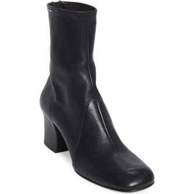 Miu Miu Stretch Leather Bootie In Black