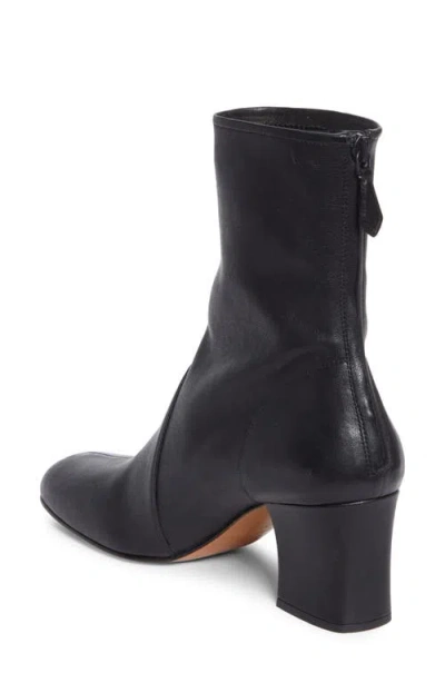 Miu Miu Stretch Leather Bootie In Black