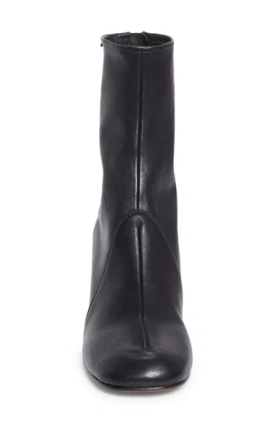 Miu Miu Stretch Leather Bootie In Black