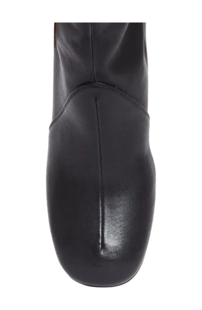 Miu Miu Stretch Leather Bootie In Black