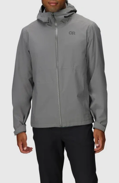 Outdoor Research Stratoburst Packable Rain Jacket In Gray