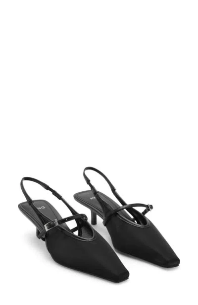 Mango Women's Heeled Mesh Shoes In Black