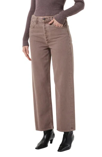 Agolde Wide Leg Denim Trousers With Front And Back Pockets In Multi