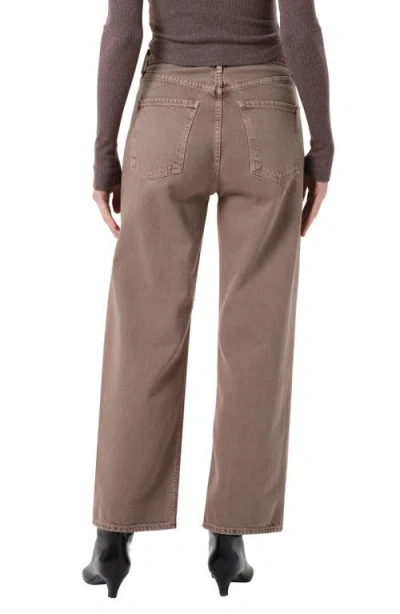 Agolde Wide Leg Denim Trousers With Front And Back Pockets In Multi