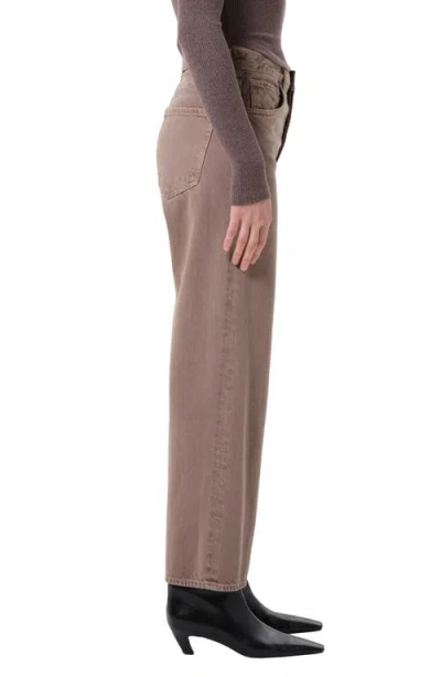 Agolde Wide Leg Denim Trousers With Front And Back Pockets In Multi