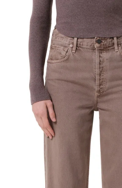 Agolde Wide Leg Denim Trousers With Front And Back Pockets In Multi