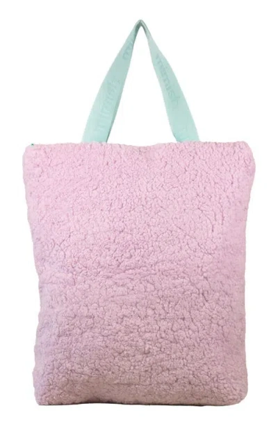 Mimish Kids' Xl Snuggle Faux Shearling Tote In Purple