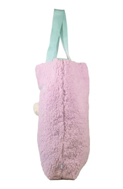 Mimish Kids' Xl Snuggle Faux Shearling Tote In Purple