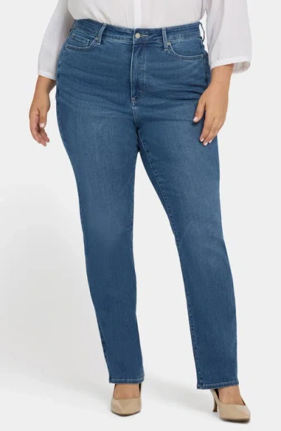 Nydj Marilyn High Waist Straight Leg Jeans In Blue