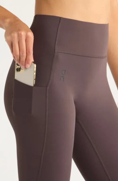 On Studio Crop Leggings In Burgundy