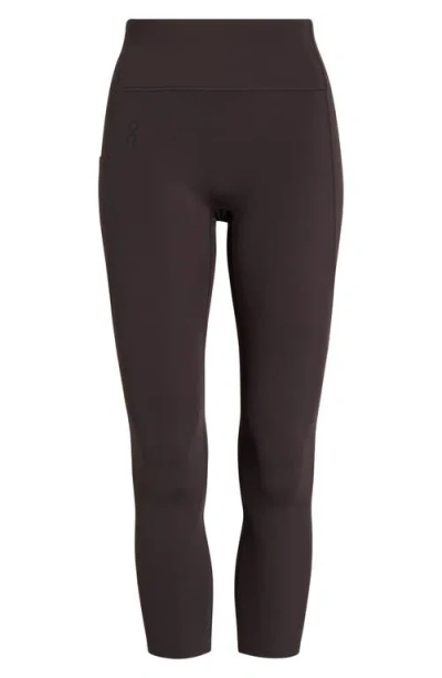 On Studio Crop Leggings In Burgundy