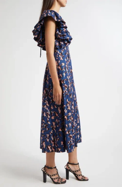 Ulla Johnson Imara Flutter Sleeve Midi Dress In Multi