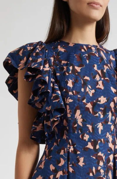Ulla Johnson Imara Flutter Sleeve Midi Dress In Multi