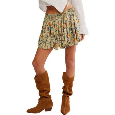 Free People One Third Charm Shine Print Miniskirt In Neutral