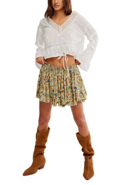 Free People One Third Charm Shine Print Miniskirt In Neutral