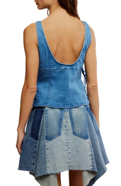 Free People Not My Fault Corset In Denim Baby Blue In Blue