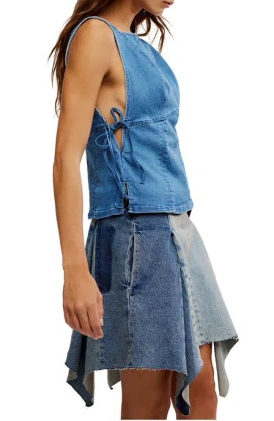 Free People Not My Fault Corset In Denim Baby Blue In Blue
