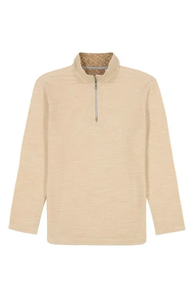 Robert Graham Ledson Long Sleeve Quarter Zip Knit Pullover In Neutral
