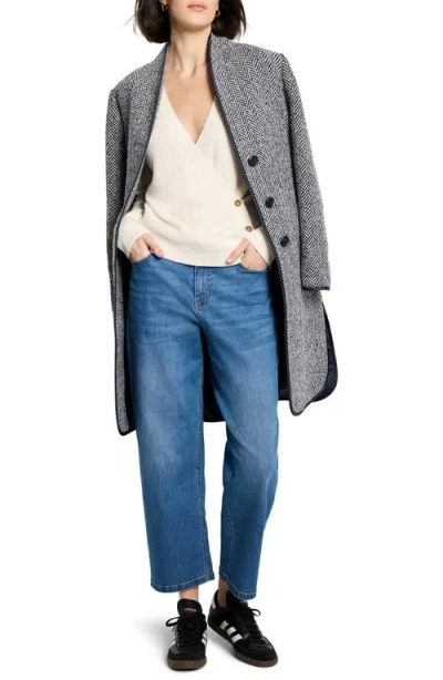 Nic + Zoe Nic+zoe Shaker Stitch Wrap Sweater In Neutral