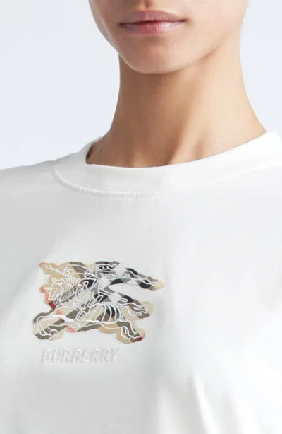 Burberry White T-shirt With Ekd In White