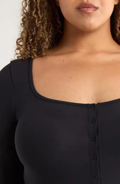 Savage X Fenty Snug Hug Ruffle Sleep Romper In Black