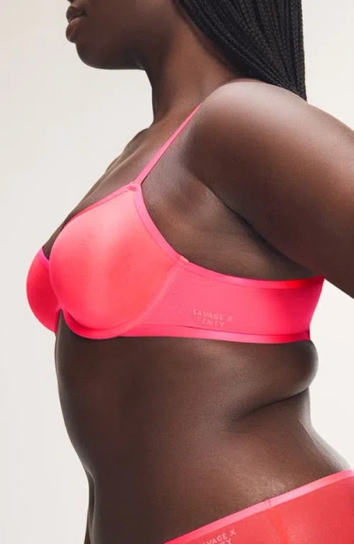 Savage X Fenty Sheer X Spacer Demi Bra In Red