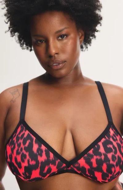 Savage X Fenty City Kitty Unlined Triangle Bralette In Black