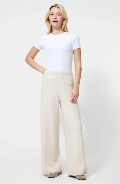 French Connection Marley Wide Leg Knit Pants In Neutral