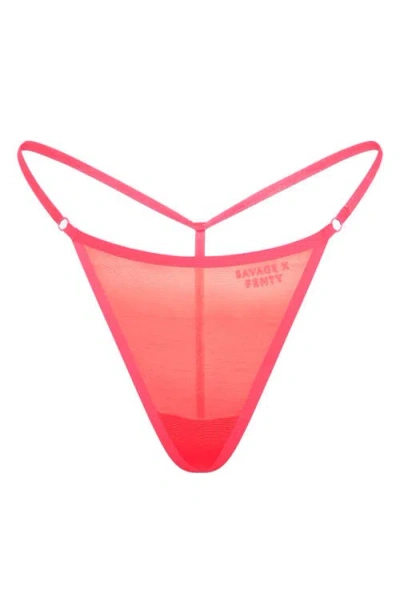 Savage X Fenty Sheer X G-string In Red