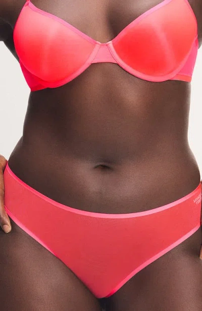 Savage X Fenty Sheer X Cheeky Briefs In Red