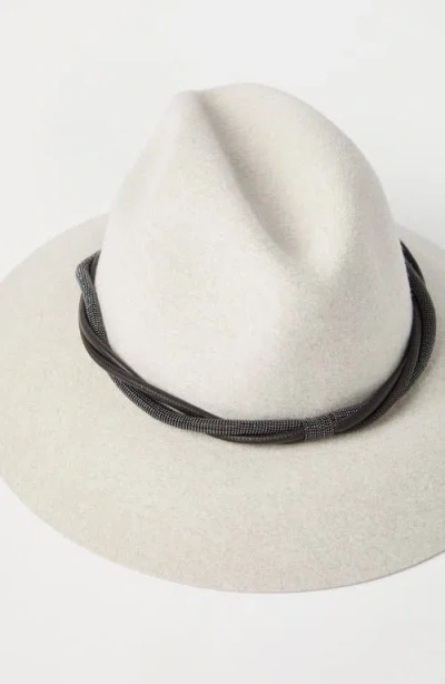 Brunello Cucinelli Felt Fedora In White