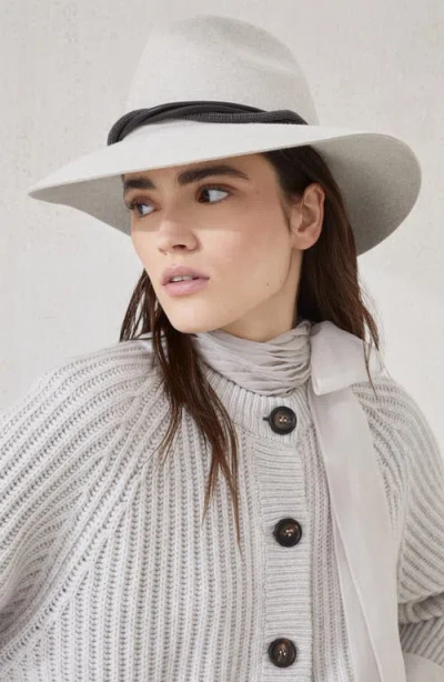 Brunello Cucinelli Felt Fedora In White