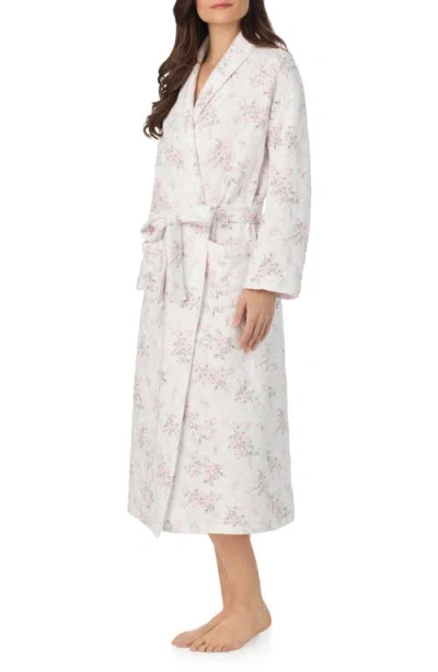 Eileen West Women's Long Sleeve Diamond Quilt Ballet Wrap Robe In Pink