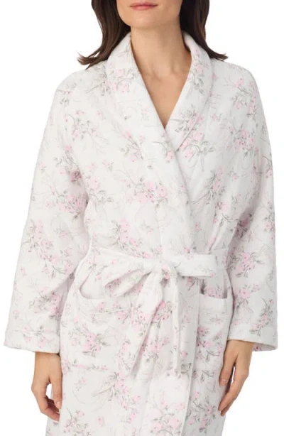 Eileen West Women's Long Sleeve Diamond Quilt Ballet Wrap Robe In Pink