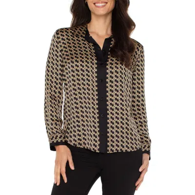 Liverpool Los Angeles Abstract Print Button-up Shirt In Multi