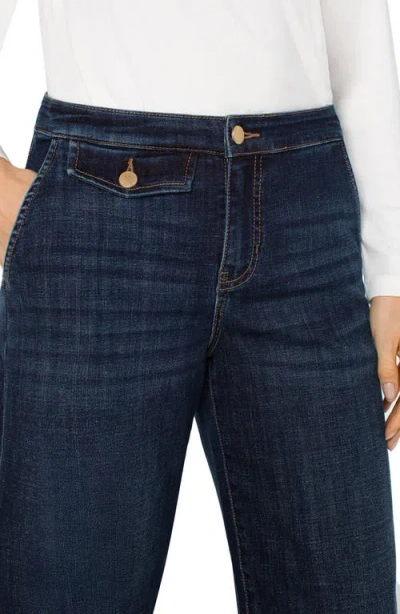 Liverpool Los Angeles Stride Ankle Wide Leg Jeans In Albany In Blue