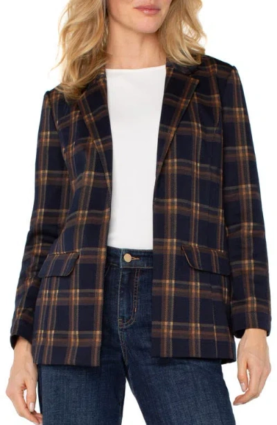 Liverpool Los Angeles Plaid Notched Lapel Blazer In Multi