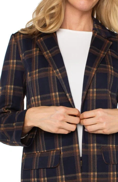 Liverpool Los Angeles Plaid Notched Lapel Blazer In Multi