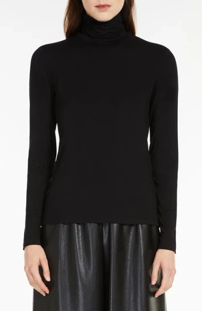 Weekend Max Mara Multif Stretch Jersey Turtleneck Top In Black