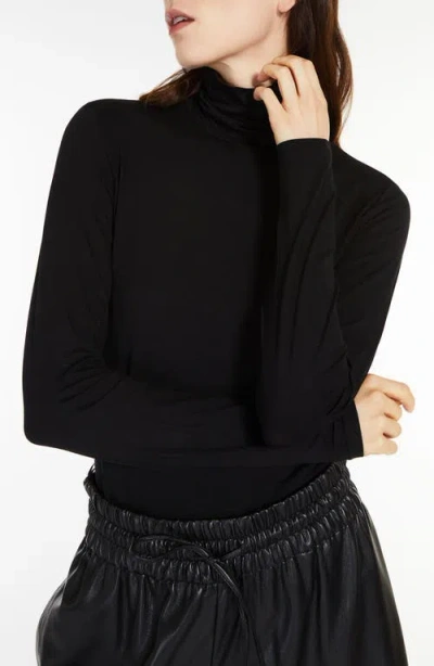 Weekend Max Mara Multif Stretch Jersey Turtleneck Top In Black