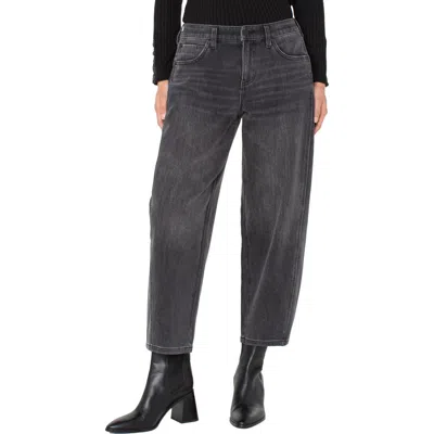Liverpool Los Angeles The Barrel Mid Rise Cropped Barrel Leg Jeans In Ackelson In Blue