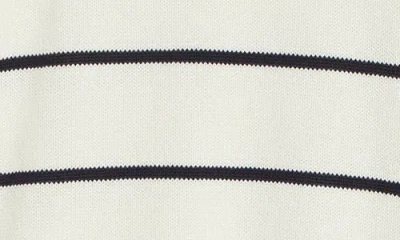 Madewell Striped Ribbed-sleeve Sweater Navy Stripe Combo In White